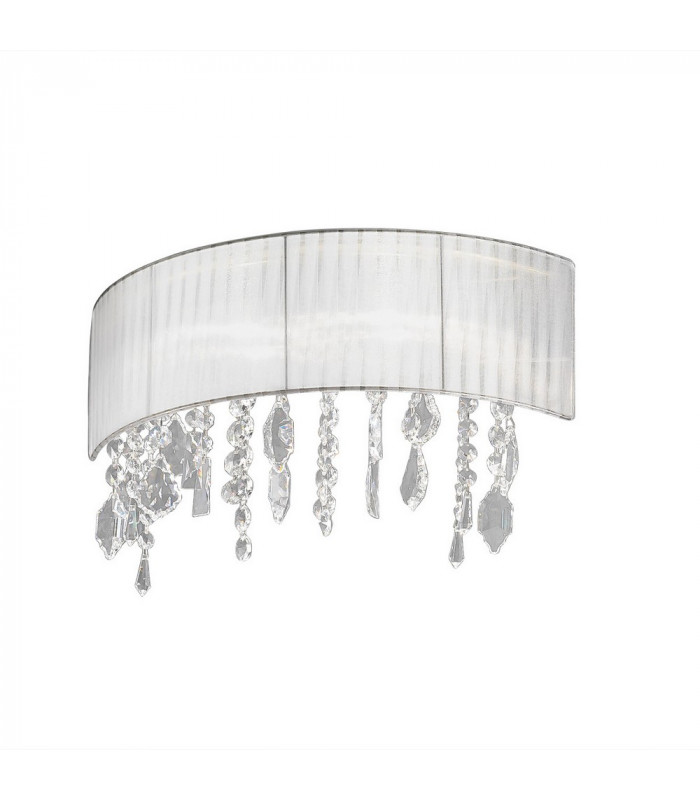 Designer Crystal Fabric Wall Light Polished Chrome