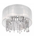 Designer Crystal Fabric Cylindrical Chandelier Polished Chrome