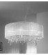 Designer Crystal Fabric Cylindrical Chandelier Polished Chrome