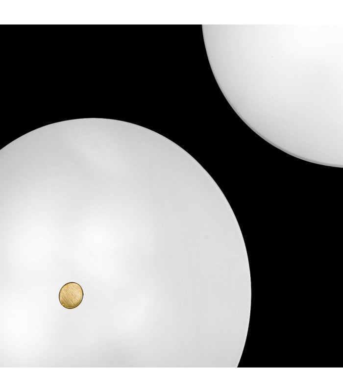 Designer Glass Simple Flush Ceiling Light Antique Brass, 2x E14
