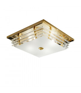 Lifestyle Patterned Flush Ceiling Lamp Polished Gold