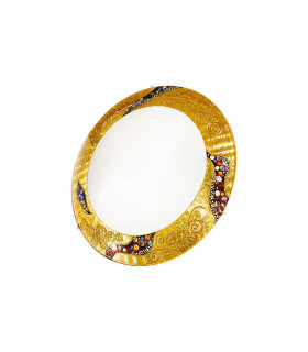 Designer Glass Patterned Flush Ceiling Lamp Polished Gold - Kiss Gold Pattern