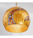 Designer Glass Dome Pendant Light Polished Gold 1x E27 - Kiss Gold Pattern