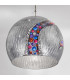 Designer Glass Dome Pendant Light Polished Chrome 1x E27 - Kiss Silver Pattern