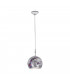 Designer Glass Dome Pendant Light Polished Chrome - Kiss Silver Pattern