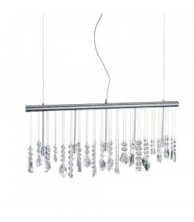 Designer Crystal Straight Pendant Light Polished Chrome