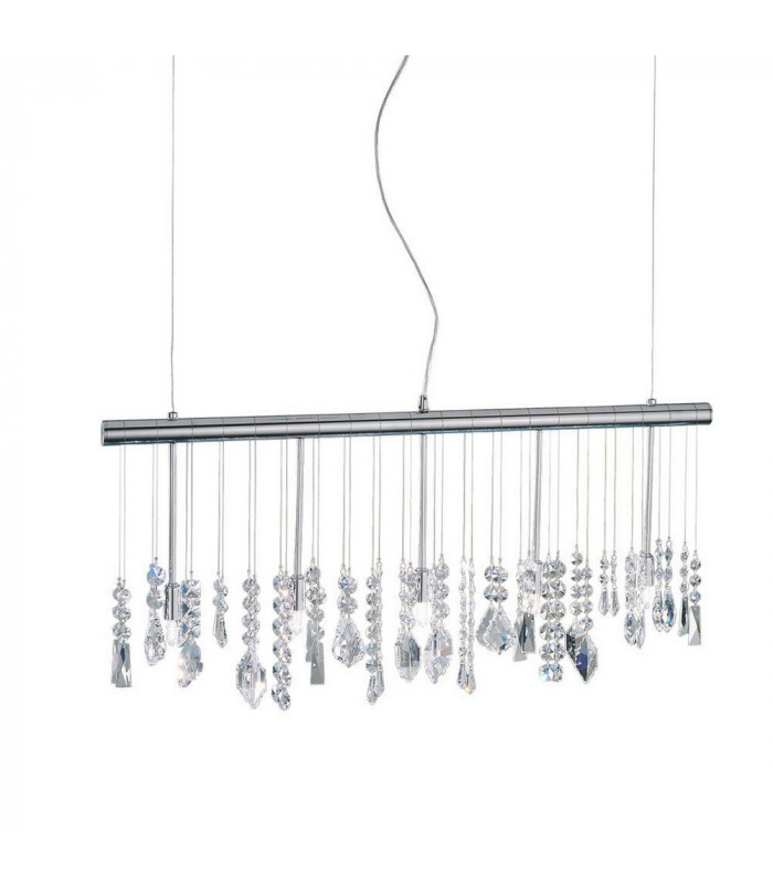 Designer Crystal Straight Pendant Light Polished Chrome