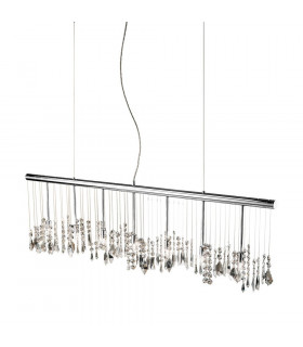 Designer Crystal Straight Pendant Light Polished Chrome