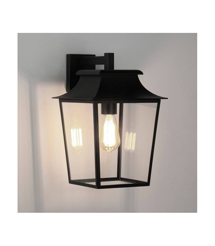 1 Light Outdoor Large Wall Lantern Textured Black, E27 - 1