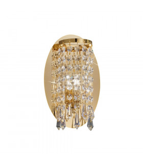 Designer Crystal Wall Light Polished Gold