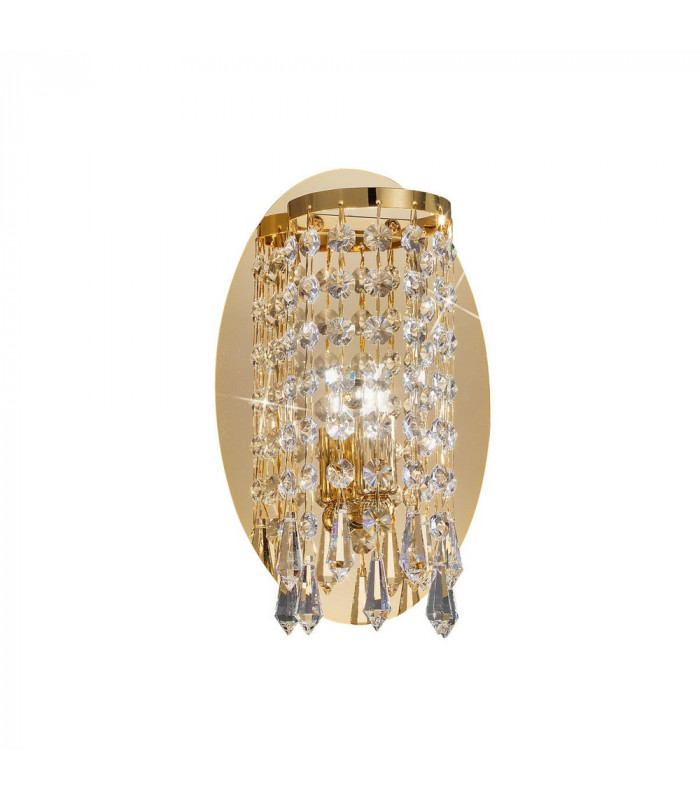 Designer Crystal Wall Light Polished Gold