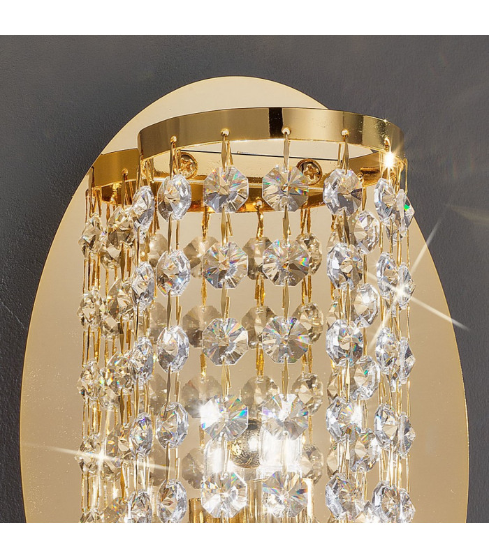 Designer Crystal Wall Light Polished Gold, 1x G9