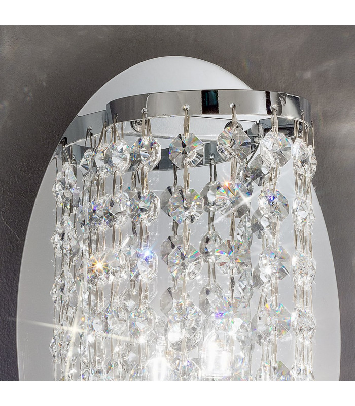 Designer Crystal Wall Light Polished Chrome, 1x G9
