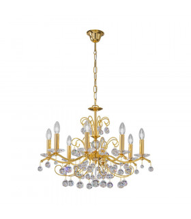 Classic Crystal 8 Arm Chandelier Polished Gold