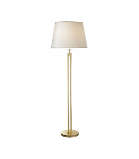 Classic Fabric Tapered Shade Floor Light English Brass