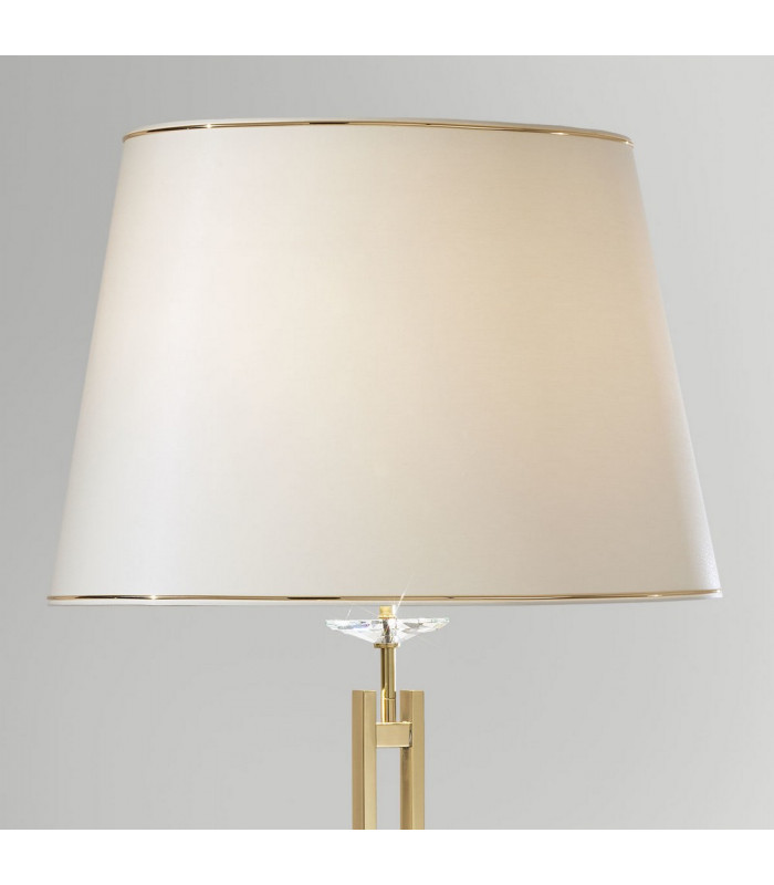 Classic Fabric Tapered Shade Floor Light English Brass, 2x E27