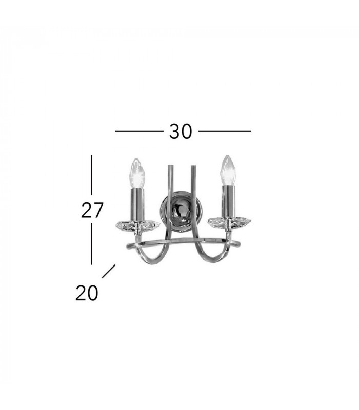 Classic Candle Wall Light English Brass, 2x E14