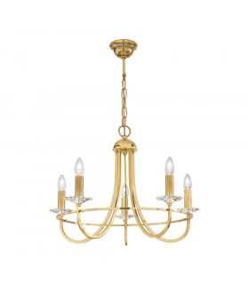 Classic 5 Arm Chandelier English Brass
