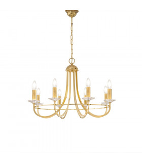 Classic 8 Arm Chandelier English Brass