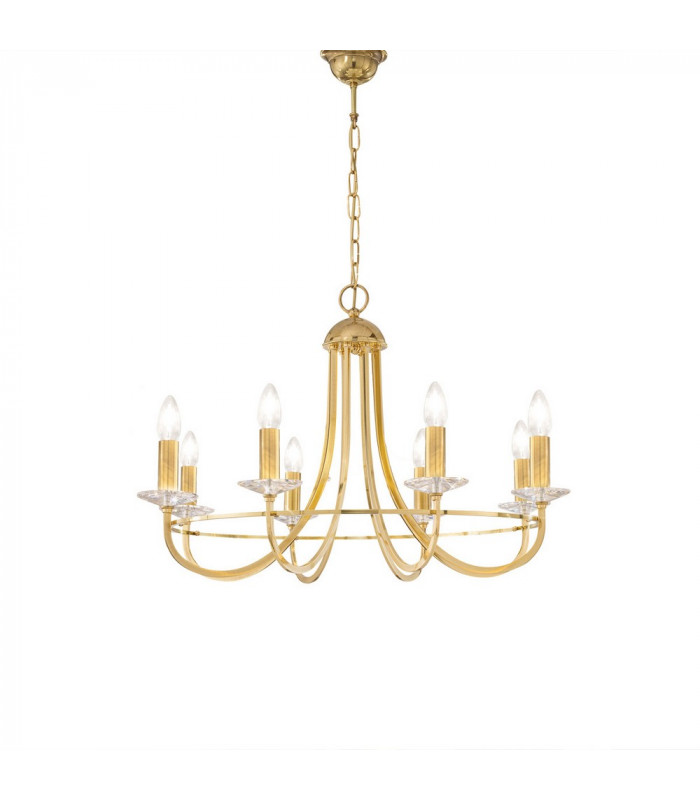 Classic 8 Arm Chandelier English Brass