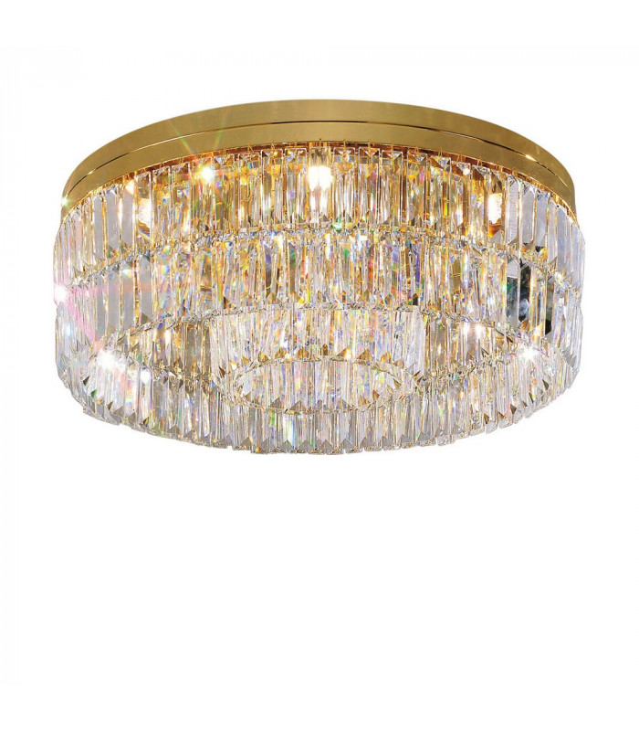 Designer Crystal Ceiling Light Polished Gold