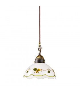 Cottage Style Glass Dome Pendant Light Matt Antique Brass