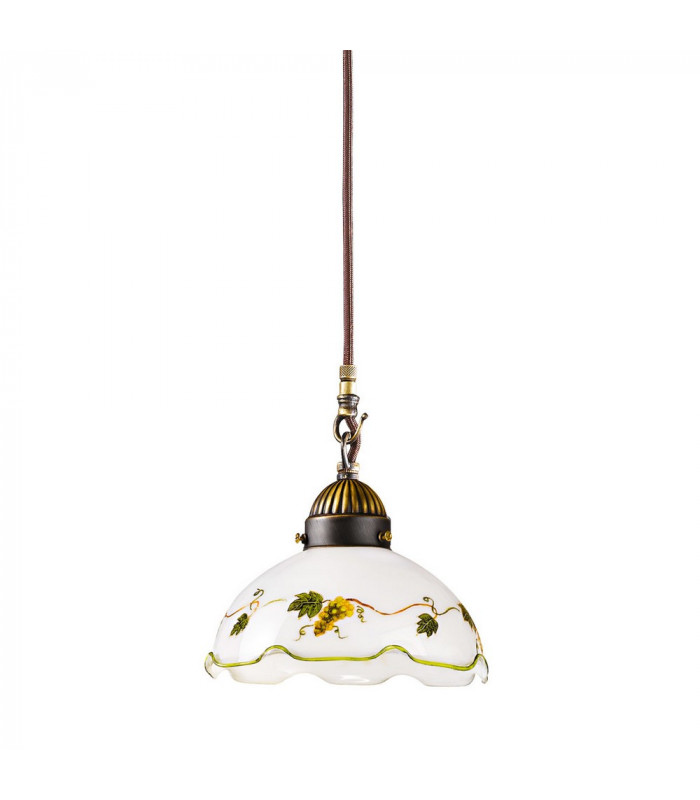 Cottage Style Glass Dome Pendant Light Matt Antique Brass