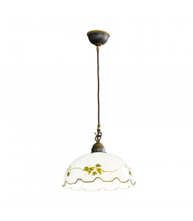 Cottage Style Glass Dome Pendant Light Matt Antique Brass