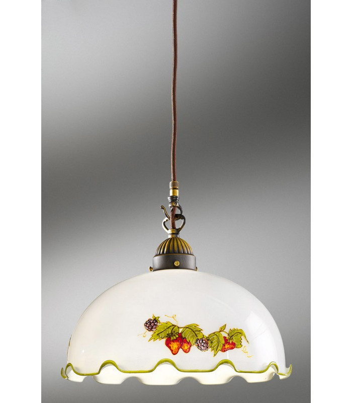 Cottage Style Glass Dome Pendant Light Matt Antique Brass
