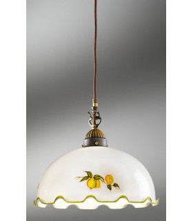 Cottage Style Glass Dome Pendant Light Matt Antique Brass