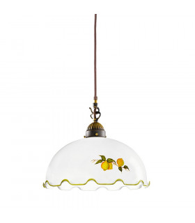 Cottage Style Glass Dome Pendant Light Matt Antique Brass