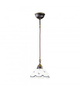 Cottage Style Glass Dome Pendant Light Matt Antique Brass