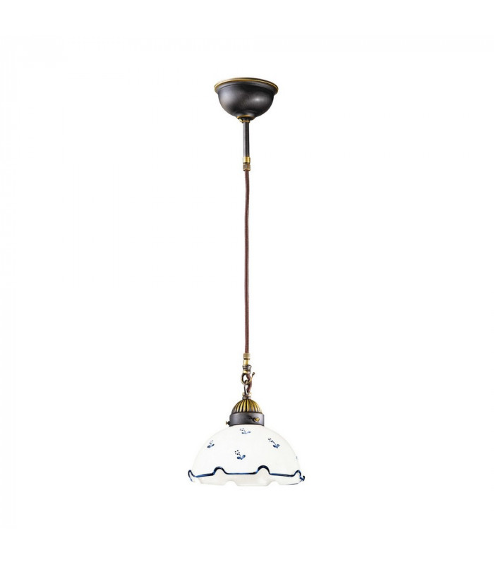Cottage Style Glass Dome Pendant Light Matt Antique Brass
