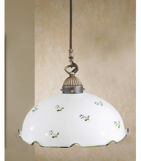 Cottage Style Glass Dome Pendant Light Matt Antique Brass