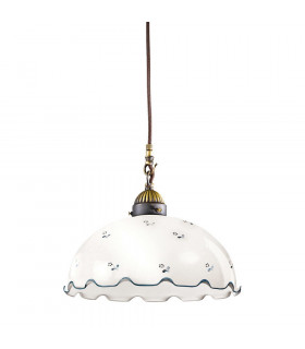 Cottage Style Glass Dome Pendant Light Matt Antique Brass