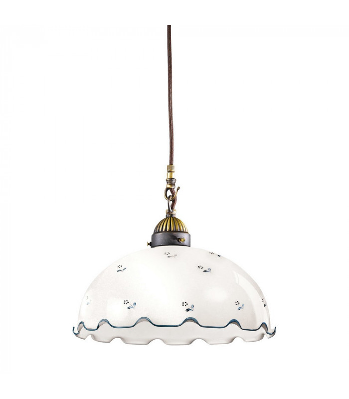 Cottage Style Glass Dome Pendant Light Matt Antique Brass