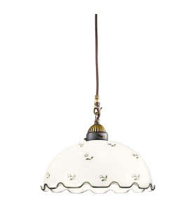 Cottage Style Glass Dome Pendant Light Matt Antique Brass