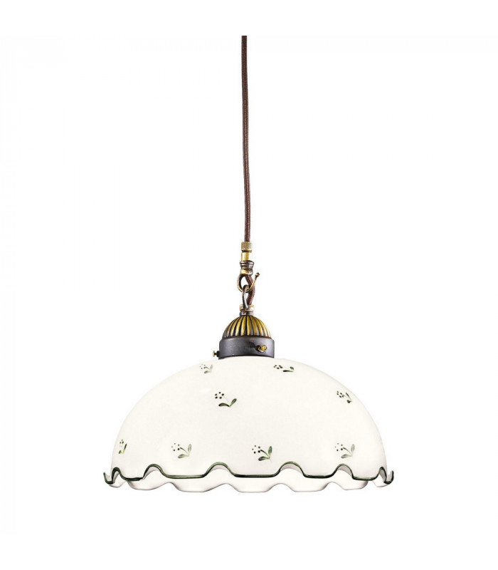 Cottage Style Glass Dome Pendant Light Matt Antique Brass