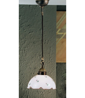 Cottage Style Glass Dome Pendant Light Matt Antique Brass