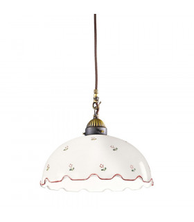 Cottage Style Glass Dome Pendant Light Matt Antique Brass