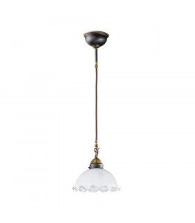 Cottage Style Glass Dome Pendant Light Matt Antique Brass