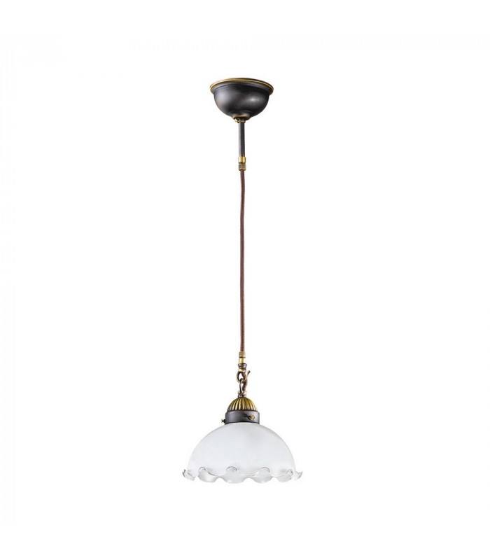 Cottage Style Glass Dome Pendant Light Matt Antique Brass