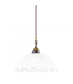 Cottage Style Glass Dome Pendant Light Matt Antique Brass