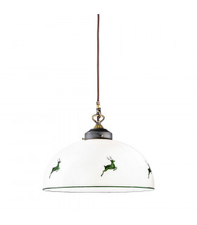 Cottage Style Glass Dome Pendant Light Matt Antique Brass