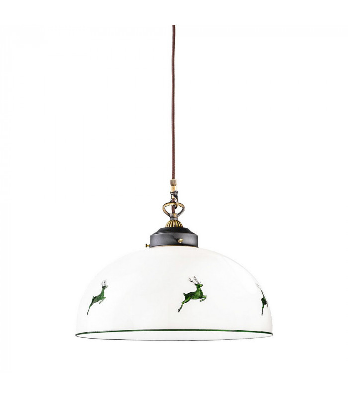 Cottage Style Glass Dome Pendant Light Matt Antique Brass