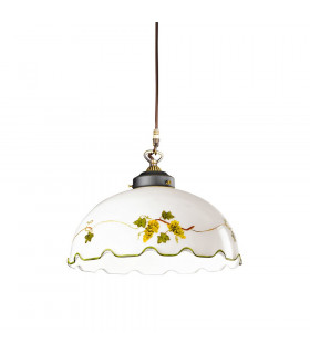 Cottage Style Glass Dome Pendant Light Matt Antique Brass