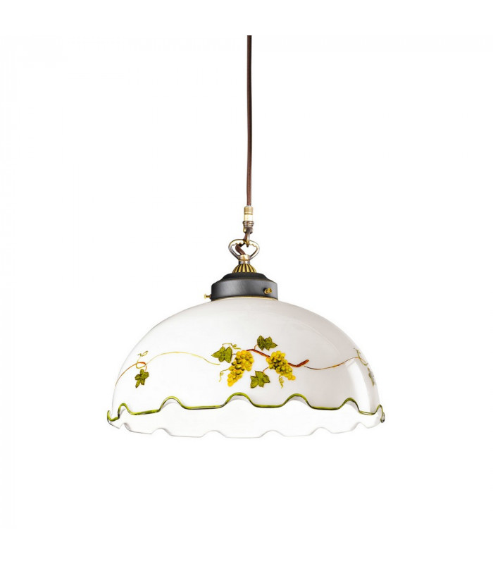 Cottage Style Glass Dome Pendant Light Matt Antique Brass