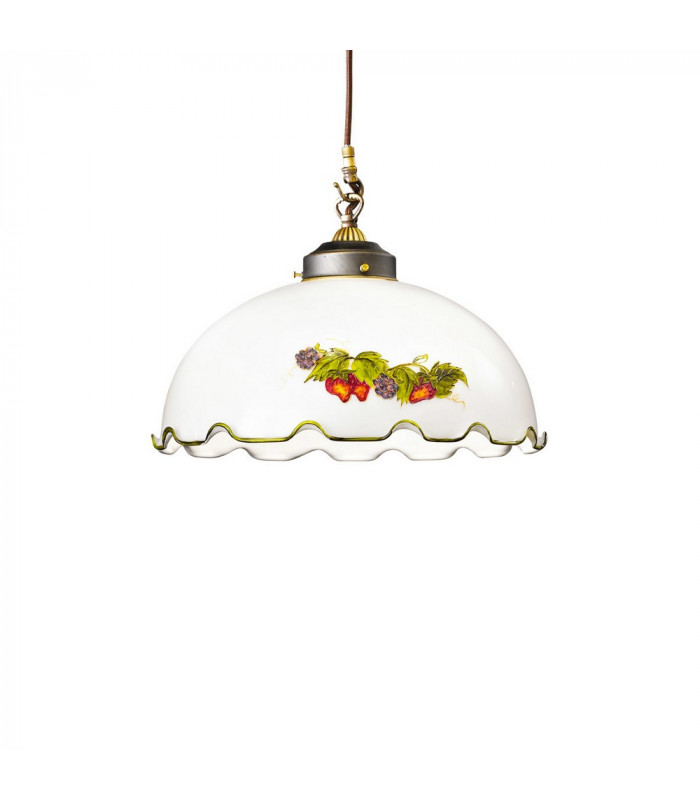 Cottage Style Glass Dome Pendant Light Matt Antique Brass