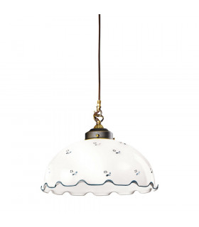 Cottage Style Glass Dome Pendant Light Matt Antique Brass