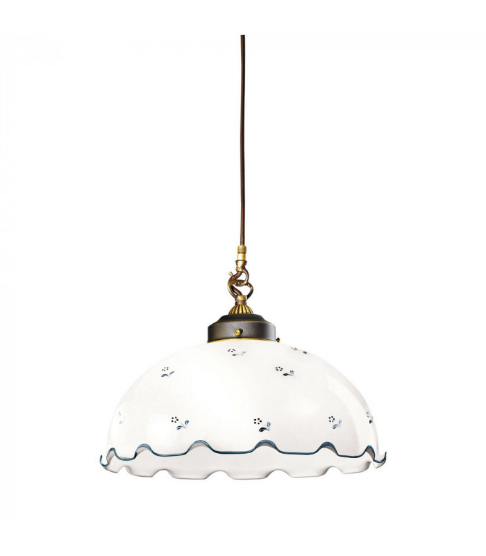 Cottage Style Glass Dome Pendant Light Matt Antique Brass